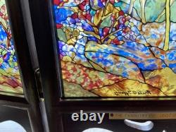 Glassmasters Louis C. Tiffany The Fawn Stained Glass Triptych Panel Screens