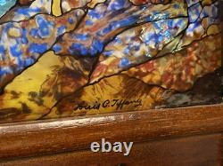 Glassmasters Louis C. Tiffany The Fawn Stained Glass Triptych Panel Screens
