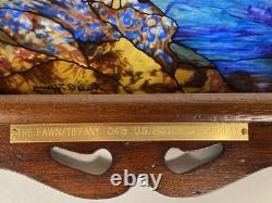 Glassmasters Louis C. Tiffany The Fawn Stained Glass Triptych Panel Screens