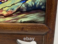 Glassmasters Louis C. Tiffany The Fawn Stained Glass Triptych Panel Screens
