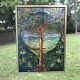 Glassmasters Louis C Tiffany Tree of Life Stained Glass Panel Brass Frame Signed