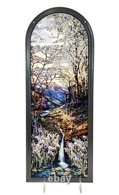 Glassmasters Stained Glass Suncatcher Wall Panel Waterfall Iris L. C. Tiffany 18