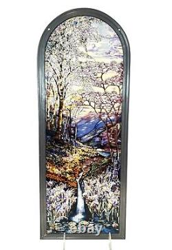Glassmasters Stained Glass Suncatcher Wall Panel Waterfall Iris L. C. Tiffany 18