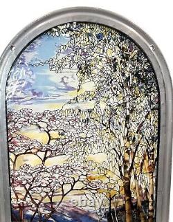 Glassmasters Stained Glass Suncatcher Wall Panel Waterfall Iris L. C. Tiffany 18
