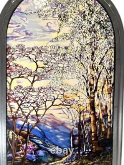 Glassmasters Stained Glass Suncatcher Wall Panel Waterfall Iris L. C. Tiffany 18