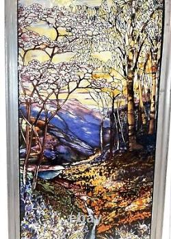 Glassmasters Stained Glass Suncatcher Wall Panel Waterfall Iris L. C. Tiffany 18