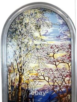 Glassmasters Stained Glass Suncatcher Wall Panel Waterfall Iris L. C. Tiffany 18