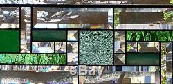 Go Green Beveled, Stained Glass Window Panel, Hanging, Transom, Sidelight