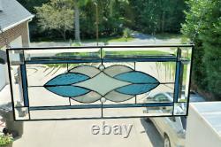 Gorgeous Blue/White/Gray Stained Glass Window Panel