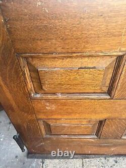 Gorgeous c1880 quartersawn oak stain Glass panel door 76 x 37 x 1.75