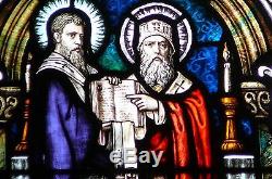 Gothic Church Stained Glass Window Panel St. Cyril & Methodius