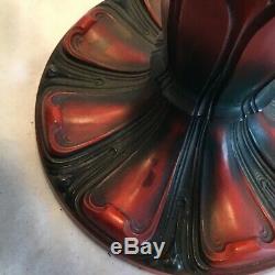 Great Antique 1920s Stained Slag Glass 8 Bent Panel Lamp Miller B & H
