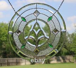 Great Deal? STUNNING Beveled Stained Glass Window Panel- 18 1/8 1.79 Sqft