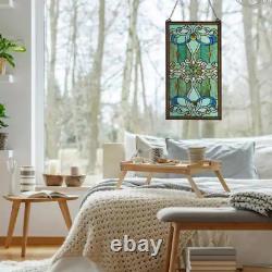 Green Stained Glass Brandi'S Window Panel, 206 pieces of glass, 15 in. X 26 in