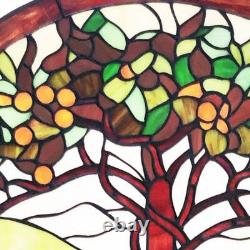Green Tree of Life Stained Glass Window Panel