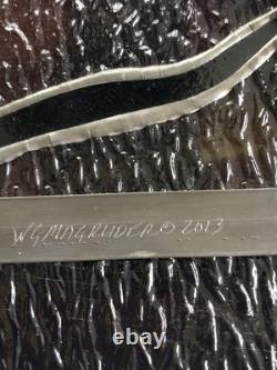 Greg Magruder Signed Stained Glass Landscape Panel Window Arts & Crafts Style