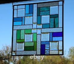 HARMONIOUS COLORS Stained Glass Panel, Window Hanging? 18.5X18.5HMD-US
