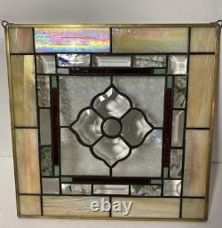 Hand Craft Leaded Stain Glass 15x15 Panel Sun Catcher-Beveled/Iridescent-Signed