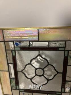 Hand Craft Leaded Stain Glass 15x15 Panel Sun Catcher-Beveled/Iridescent-Signed