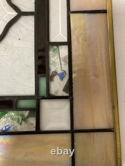Hand Craft Leaded Stain Glass 15x15 Panel Sun Catcher-Beveled/Iridescent-Signed