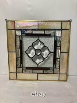 Hand Craft Leaded Stain Glass 15x15 Panel Sun Catcher-Beveled/Iridescent-Signed