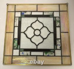 Hand Craft Leaded Stain Glass 15x15 Panel Sun Catcher-Beveled/Iridescent-Signed