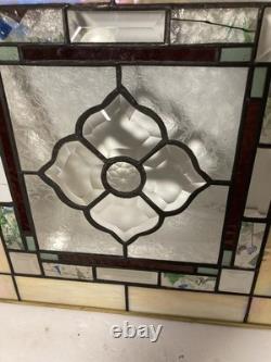 Hand Craft Leaded Stain Glass 15x15 Panel Sun Catcher-Beveled/Iridescent-Signed