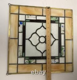 Hand Craft Leaded Stain Glass 15x15 Panel Sun Catcher-Beveled/Iridescent-Signed
