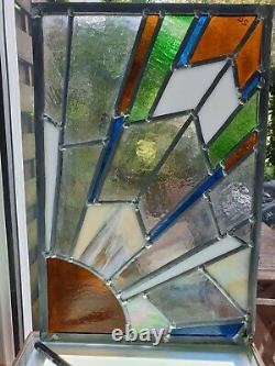 Hand Made Art Deco Stained Glass Panel