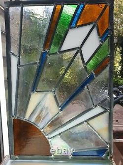 Hand Made Art Deco Stained Glass Panel