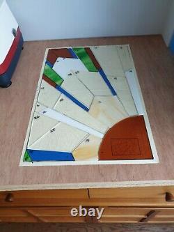 Hand Made Art Deco Stained Glass Panel