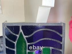 Hand crafted stained glass Art panel With City Scape city' 15x 12