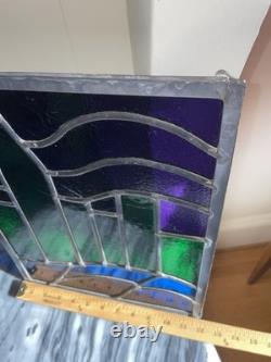Hand crafted stained glass Art panel With City Scape city' 15x 12
