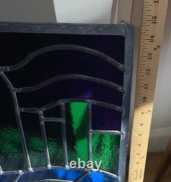 Hand crafted stained glass Art panel With City Scape city' 15x 12