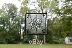 Handcrafted All Clear stained glass Beveled window panel 16 x 16