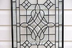 Handcrafted All Clear stained glass Beveled window panel 16 x 24