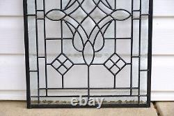 Handcrafted All Clear stained glass Beveled window panel 16 x 24