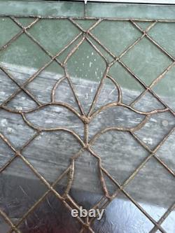 Handcrafted All Clear stained leaded glass Beveled window panel 14x14