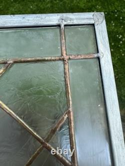 Handcrafted All Clear stained leaded glass Beveled window panel 14x14