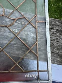 Handcrafted All Clear stained leaded glass Beveled window panel 14x14