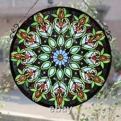 Handcrafted Arabella Tiffany-Style Victorian Stained Glass Window Panel
