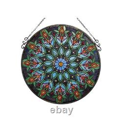 Handcrafted Arabella Tiffany-Style Victorian Stained Glass Window Panel