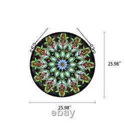 Handcrafted Arabella Tiffany-Style Victorian Stained Glass Window Panel