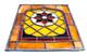 Handcrafted Floral Stained Leaded Glass Window Panel 18 x 22