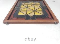 Handcrafted Stained Glass Panel 15 X 12 Designed and Framed By Hand 1979