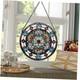 Handcrafted Stained Glass Window Panel 12-Inch Round Floral Design Flower
