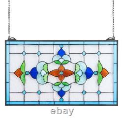 Handcrafted Stained Glass Window Panel, 26x16in, Fade-Resistant Glass