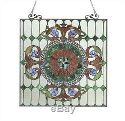 Handcrafted Tiffany Style Stained Cut Glass Window Panel 25 X 25