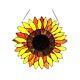 Handcrafted Tiffany-Style Stained Glass Window Panel with Sunflower Floral Desig