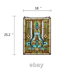Handcrafted Tiffany-style Victorian stained Glass Window Panel suncatcher 18x25